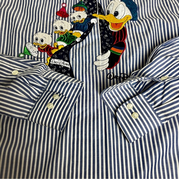 Disney x Segreta Italy Donald Duck Embroidered Shirt US 12 / IT 42 - Picture 5 of 13